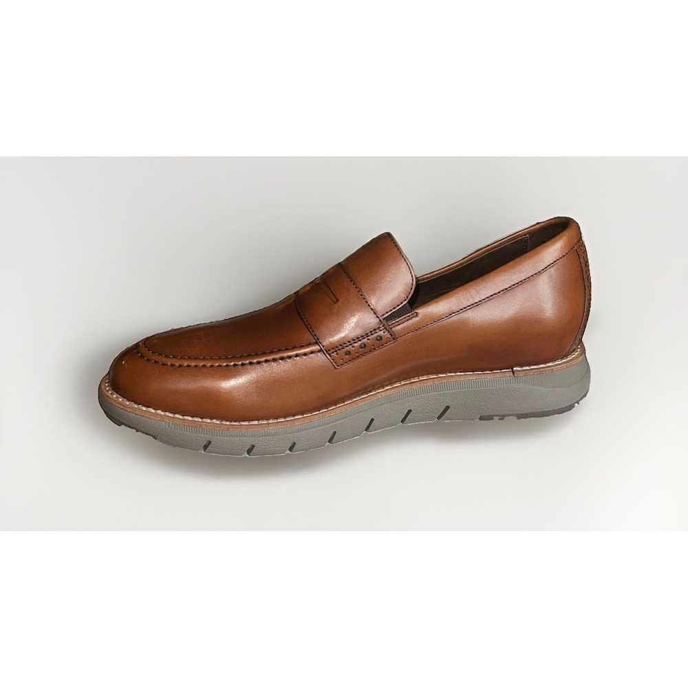 Johnston & Murphy Vaughn Penny Loafers Cognac Brown Leather Mens Size 8 NEW - Picture 5 of 8